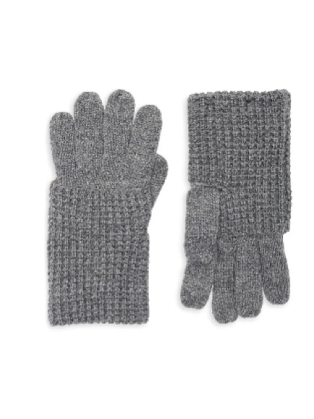 NWT All Saints Gloves Light Grey Mixed Stitch Knit Wool Blend Outdoor Winter